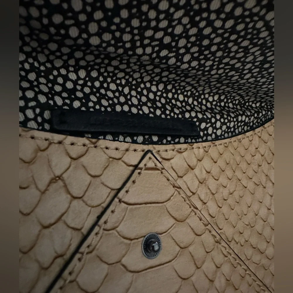 New Loeffler Randall Python‎ Embossed Nude Clutch